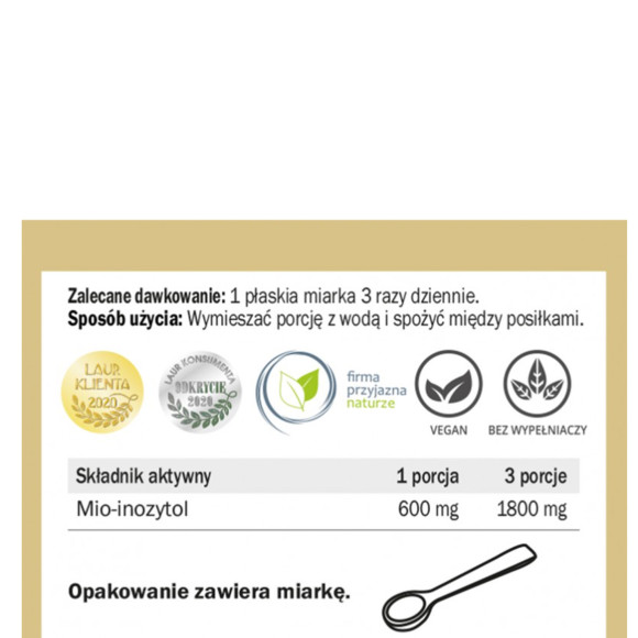 Yango INOZYTOL wsparcie HORMONY PŁODNOŚĆ UKŁAD NERWOWU proszek 90g