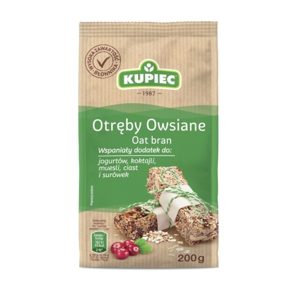 Kupiec OTRĘBY OWSIANE 200g 0,2KG dodatek do jogurtów