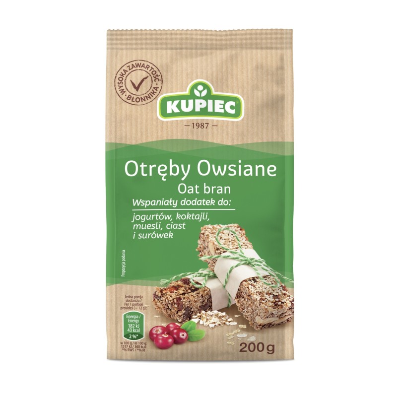 Kupiec OTRĘBY OWSIANE 200g 0,2KG dodatek do jogurtów