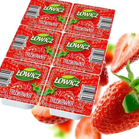 Łowicz PRZYSMAK OWOCOWY Z TRUSKAWEK dżem konfitura mała 25g x6 = 150g