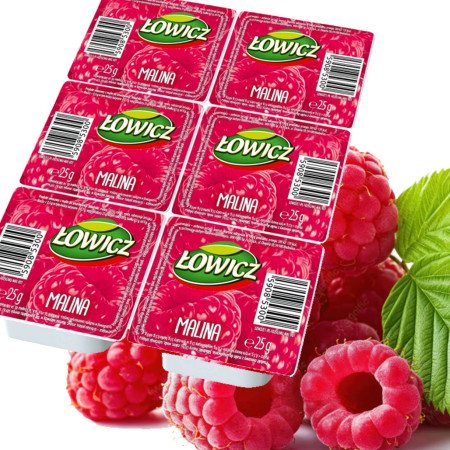 Łowicz PRZYSMAK OWOCOWY Z MALIN dżem konfitura malinowa mała 25g x6 = 150g