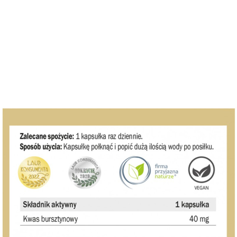 Yango KWAS BURSZTYNOWY wspracie METABOLIZM ENERGENTYCZNY 90 kapsułek