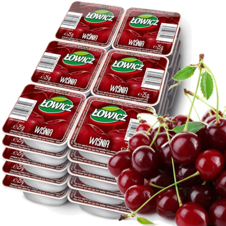 Łowicz PRZYSMAK OWOCOWY Z WIŚNI dżem konfitura  mała 25g x30 = 0,75kg