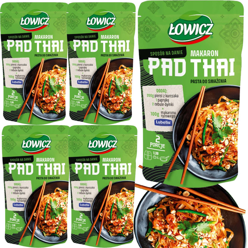 Łowicz PASTA DO SMAŻENIA PAD THAI na patelnię lub air fryer 100g x5= 0,5kg