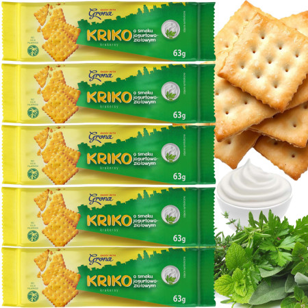 Grana KRIKO KRAKERSY o smaku JOGUTROWO-ZIOŁOWYM bez oleju palmowego 63g x5