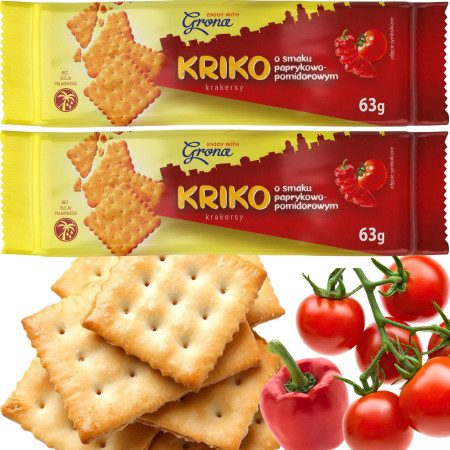 Grana KRIKO KRAKERSY smak POMIDOR PAPRYNKA bez oleju palmowego 63g x2