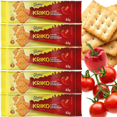 Grana KRIKO KRAKERSY smak POMIDOR PAPRYNKA bez oleju palmowego 63g x5