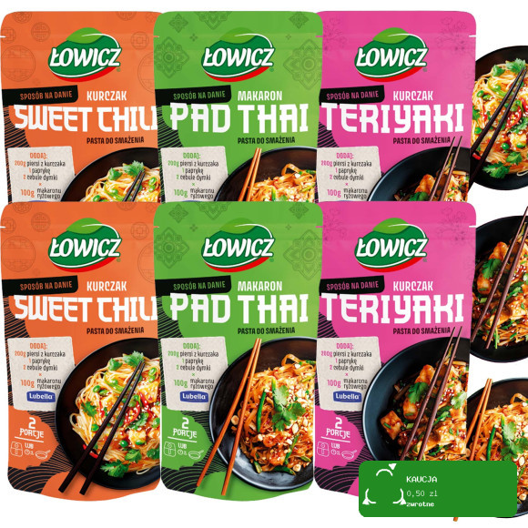 Łowicz PASTA DO SMAŻENIA na patelnię airfryer MIX 3sztuk x2 100g x6= 0,6kg