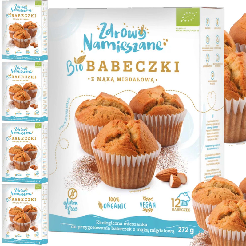 Zdrowo Namieszane BIO BABECZKI Z MĄKĄ MIGDAŁOWĄ bezglutenowe 242g x5=1,21kg