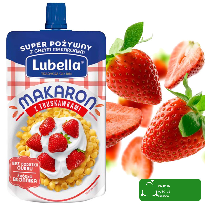 LUBELLA deser MAKARON Z TRUSKAWKAMI + JABŁKAMI I CYNAMONEM 170g x2 = 0,34kg