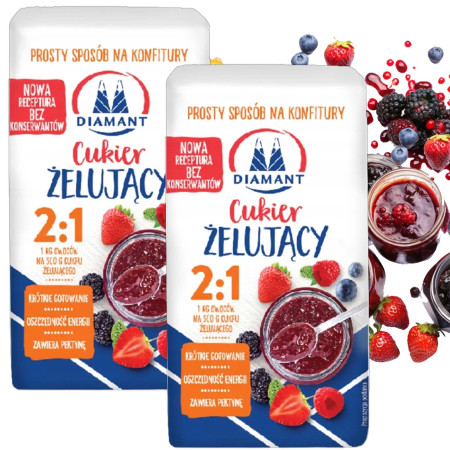 Diamant CUKIER ŻELUJACY 2:1 do dżemów konfitur galaretek 500G x2 = 1kg
