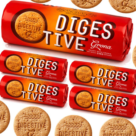 Grona DIGESTIVE herbatniki ciastka z dodatkiem otrąb pszennych x5 = 1,47kg