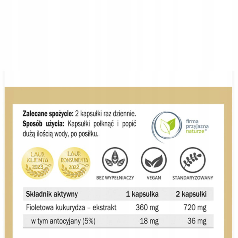 Yango FIOLETOWA KUKURYDZA wsparcie SERCE STANY ZAPALNE 90 kaps. 