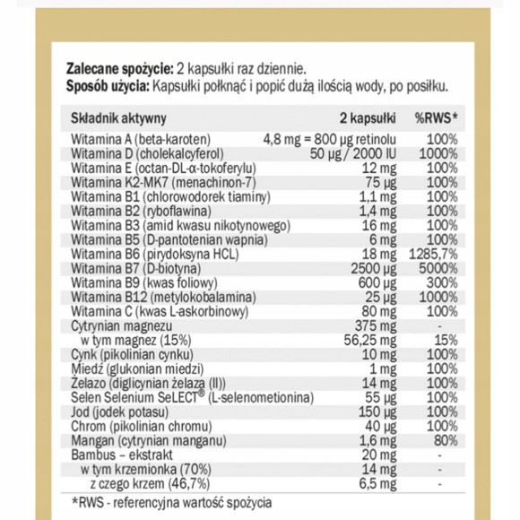 Yango MULTIWITAMINA DLA KOBIET witaminy minerały na 3 miesiące 90 kapsułek 