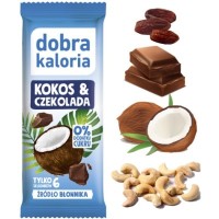 Dobra kaloria BATON KOKOS CZEKOLADA bez cukru 6 SKŁADNIKÓW