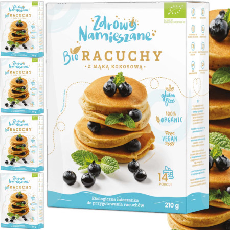 Zdrowo Namieszane BIO RACUCHY Z MĄKĄ KOKOSOWĄ bezglutenowe 210g x5= 1,05kg