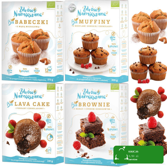 Zdrowo Namieszane BIO mieszanka do muffinów ciast bezglutenowe MIX 4 = 1,07kg