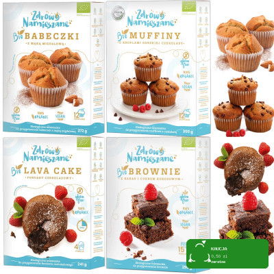Zdrowo Namieszane BIO mieszanka do muffinów ciast bezglutenowe MIX 4 = 1,07kg