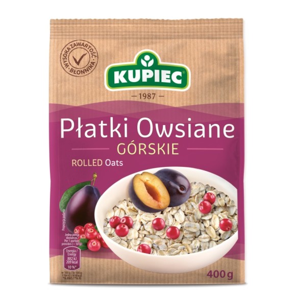 Kupiec PŁATKI OWSIANE GÓRSKIE 400g 0,4KG