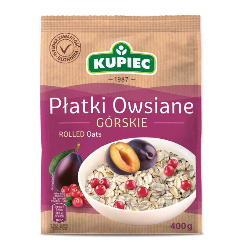 Kupiec PŁATKI OWSIANE GÓRSKIE 400g 0,4KG