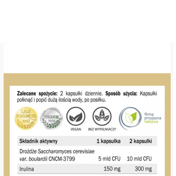 Yango PROBIOTYK SCB-10 + PREBIOTYK wsparcie: ZDROWE JELITA MIKROFLORA 90kps