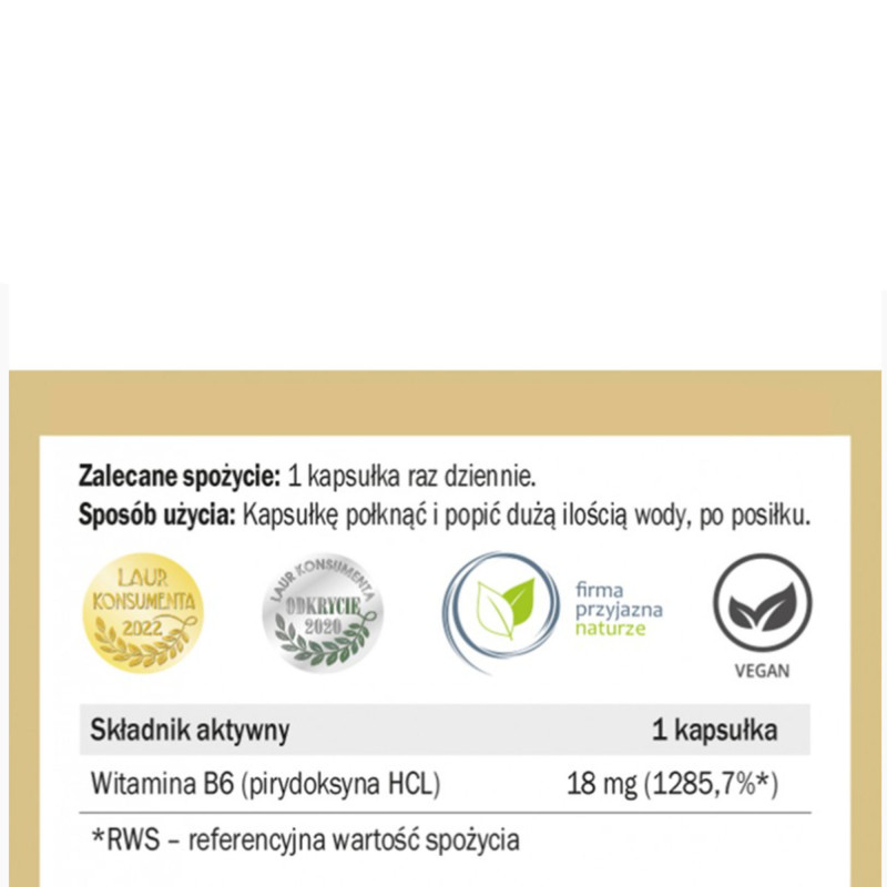 Yango WITAMINA B6 PIRYDOKSYNA 90k na UKŁAD NERWOWY