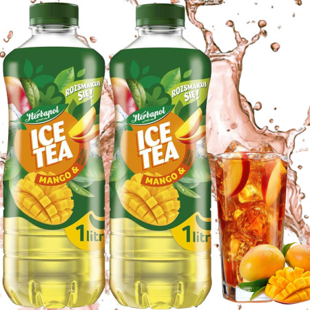 HERBAPOL Ice Tea Herbata zielona i mango Napój owocowo herbaciany 1L x2 = 2L