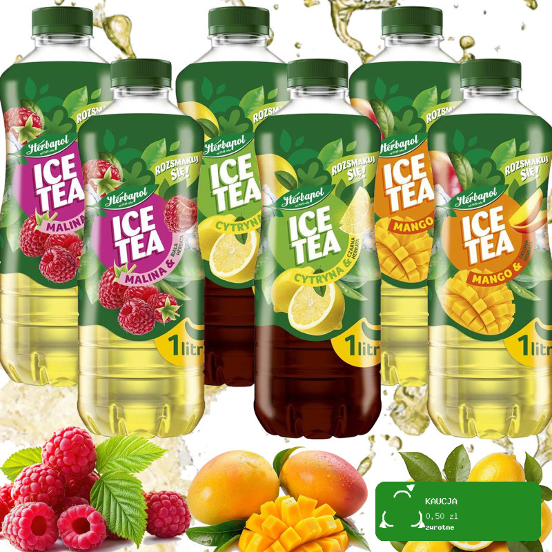 Herbapol ICE TEA NAPÓJ herbaciany NIEGAZOWANY MIX 3 SMAKÓW  1L x6 = 6L