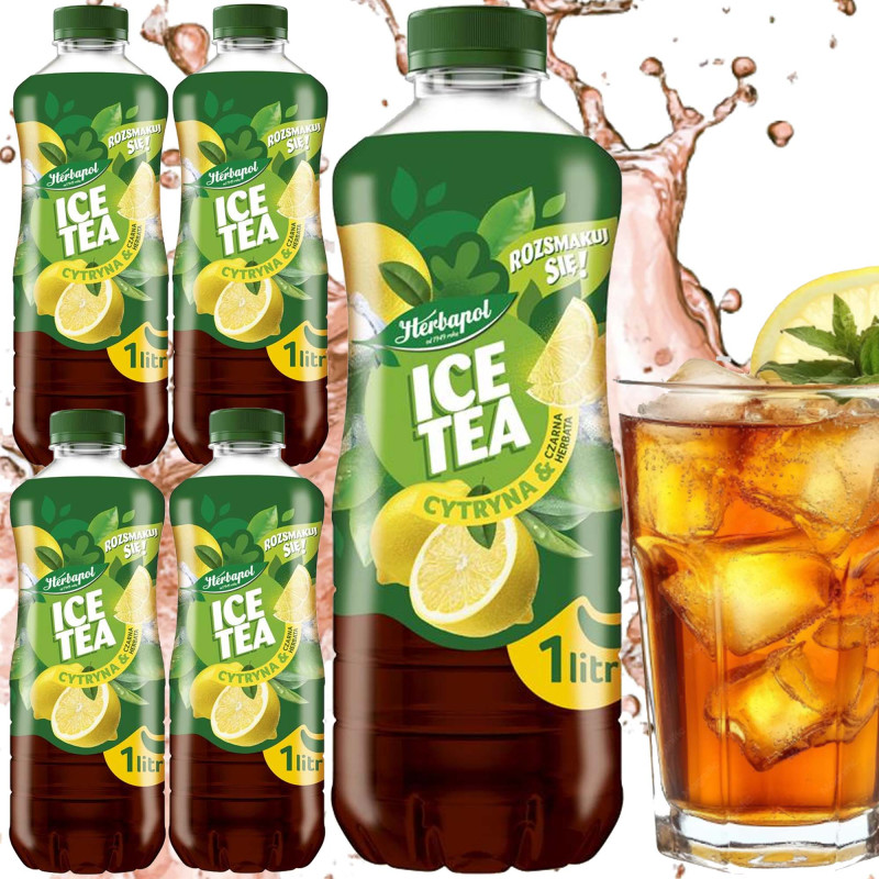 HERBAPOL ICE TEA CYTRYNA&CZARNA HERBATA Napój owocowo-herbaciany 1L x5 = 5L