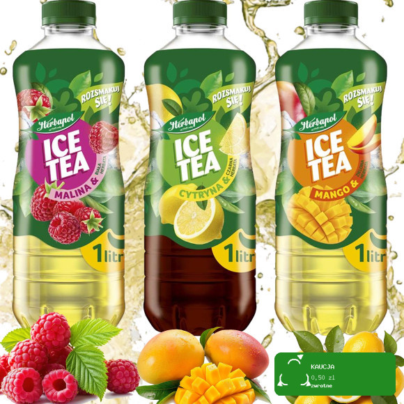 Herbapol ICE TEA NAPÓJ herbaciany NIEGAZOWANY MIX 3 SMAKÓW 1L x3 = 3L
