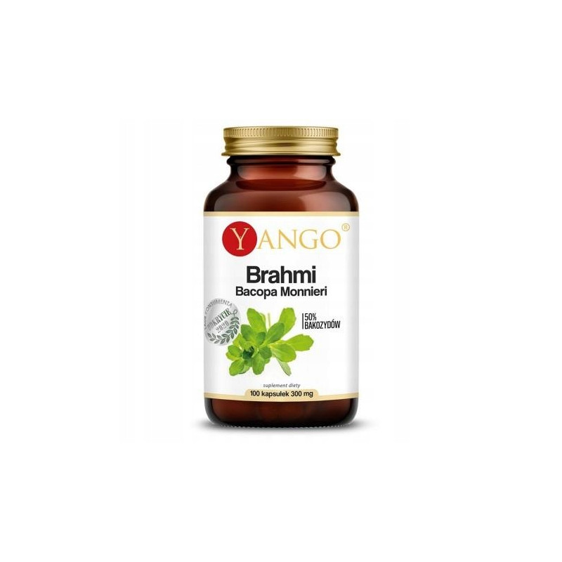 Yango BRAHMI Bacopa Monnieri 100kaps. wsparcie PAMIĘĆ KONCENTRACJA AJURWEDA
