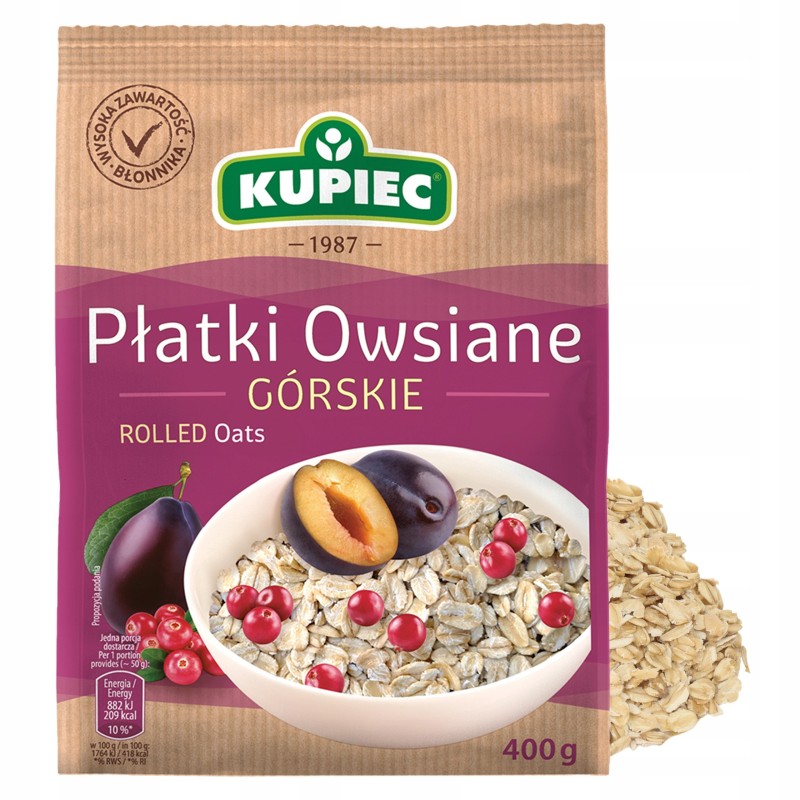 Kupiec PŁATKI OWSIANE GÓRSKIE 400g 0,4KG