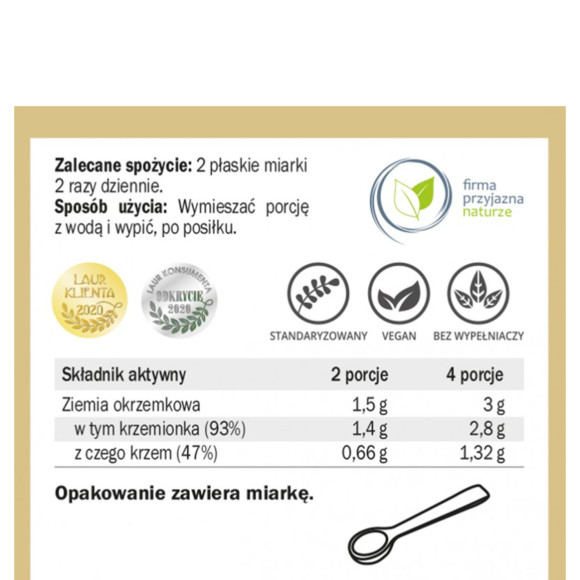 Yango DIATOMIT OKRZEMKI NATURALNE 70g proszek krzem wparcie OCZYSZCZANIA 