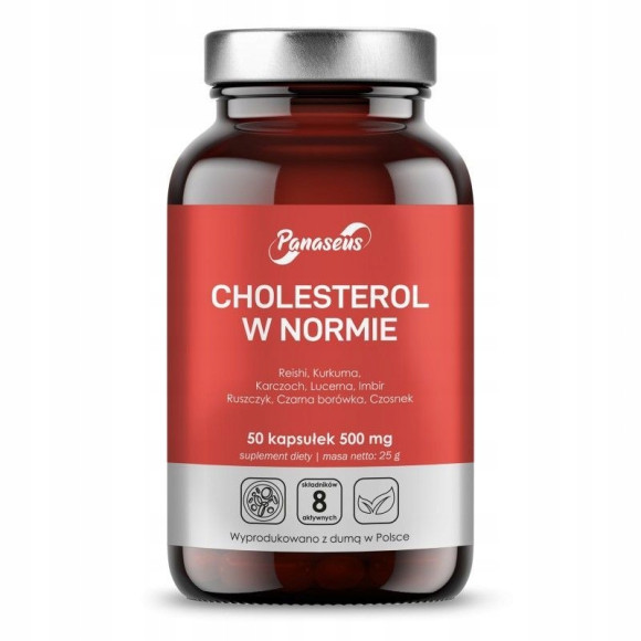 Yango Panaseus CHOLESTEROL W NORMIE Karczoch Kurkuma Lucerna Imbir 50kaps