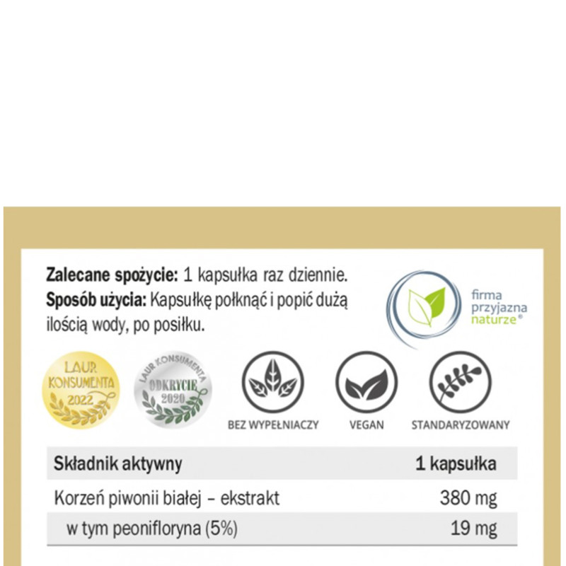 Yango PIWONIA BIAŁA KORZEŃ wsparcie BÓLE MENSTRUACYJNE ROZKURCZOWO 90kaps