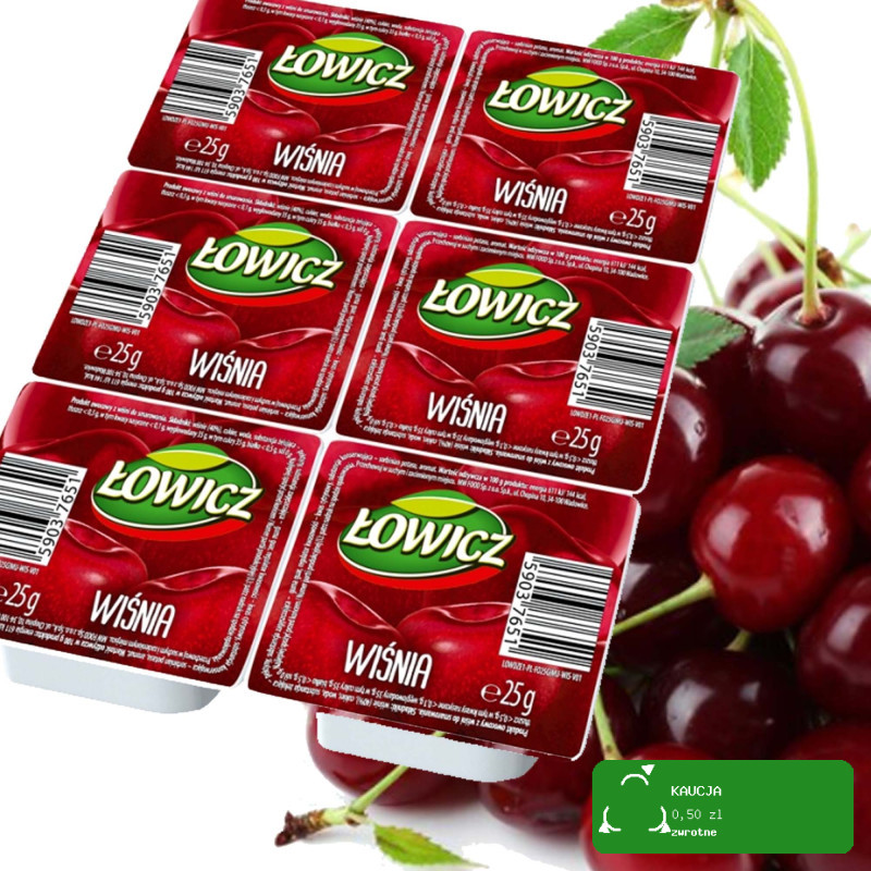 Łowicz PRZYSMAK OWOCOWY dżem konfitura MIX 4 SMAKÓW 25g x6 = 150g x4