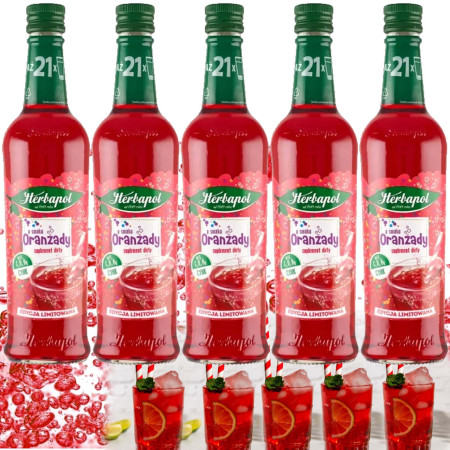 HERBAPOL SYROP O SMAKU ORANŻADY dodatek do napoju 420ml x5 = 2,1L