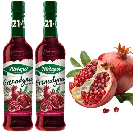 Herbapol SYROP GRENADYNA dodatek do napoju GRANAT 410ml x2 = 0,82L