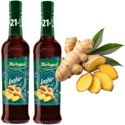HERBAPOL SYROP OWOCOWA SPIŻARNIA SMAKU IMBIR imbirowy  420ml x2 = 0,84L