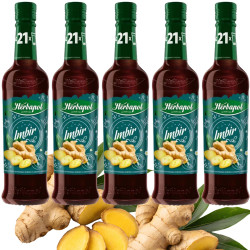 HERBAPOL SYROP OWOCOWA SPIŻARNIA SMAKU IMBIR imbirowy  420ml x5 = 2,1L