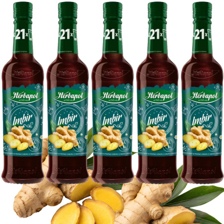HERBAPOL SYROP OWOCOWA SPIŻARNIA SMAKU IMBIR imbirowy  420ml x5 = 2,1L