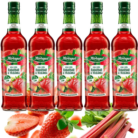 HERBAPOL SYROP SMAKI SŁOŃCA RABARBAR Z TRUSKAWKĄ 420ml 2 = 0,84L