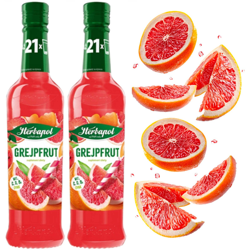 HERBAPOL OWOCOWA SPIŻANIA SYROP GREJPFRUT 420ml x2 = 0,84L