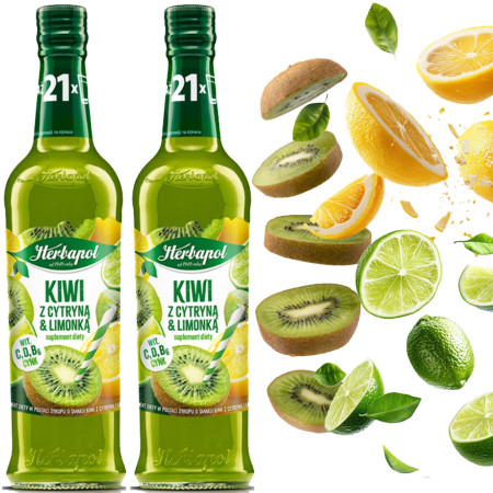 HERBAPOL SYROP OWOCOWA SPIŻARNIA KIWI CYTRYNA LIMONKA 420ml x2 = 0,84L