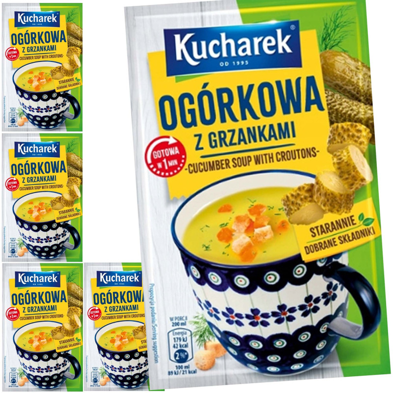 Kucharek ZUPA OGÓRKOWA Z GRZANKAMI GOTOWA W 1 MINUTĘ 17g x5 = 85g