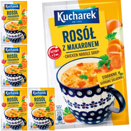 Kucharek ZUPA ROSÓŁ Z MAKARONEM GOTOWA W 1 MINUTĘ 17g x5 = 85g