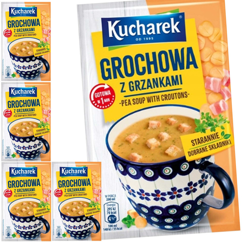 Kucharek ZUPA GROCHOWA Z GRZANKAMI GOTOWA W 1 MINUTĘ 17g x5 = 85g