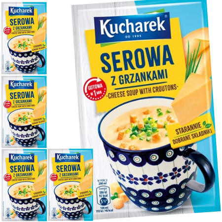 Kucharek ZUPA SEROWA Z GRZANKAMI  GOTOWA W 1 MINUTĘ serowa 17g x5 = 85g