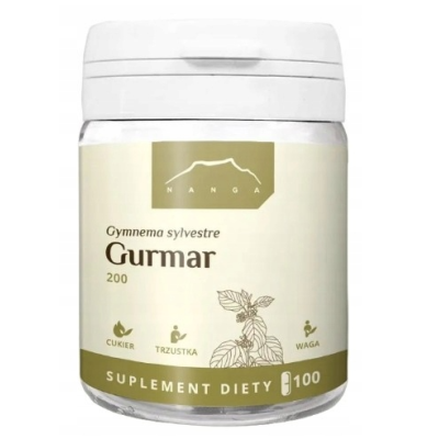 Nanga GURMAR 200mg wsparcie ODCHUDZANIE POZIOM CUKRU 100 kapsułek x