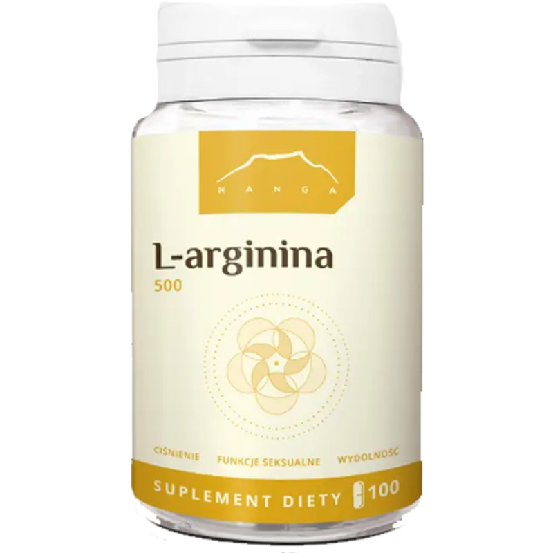 Nanga L-ARGININA 500mg 100kaps wsparcie CIŚNIENIE PRZEPŁYW KRWI 